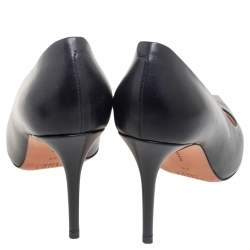 Pre Owned Celine Black Leather Pointed Toe Pumps Size 36