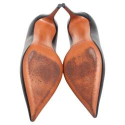 Pre Owned Celine Black Leather Pointed Toe Pumps Size 36