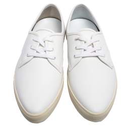 Pre Owned Celine White Leather Felix Low-Top Sneakers Size 39