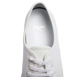 Pre Owned Celine White Leather Felix Low-Top Sneakers Size 39