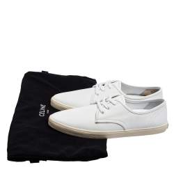 Pre Owned Celine White Leather Felix Low-Top Sneakers Size 39
