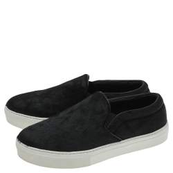 Celine Black Pony Hair Slip On Sneakers Size 40