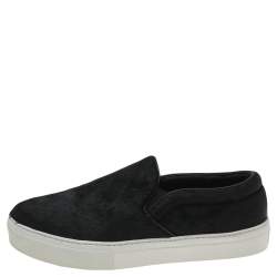 Celine Black Pony Hair Slip On Sneakers Size 40