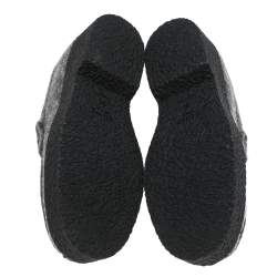 Pre Owned Celine Grey Wool Slip on Loafers Size 36