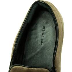 Celine Olive Green Satin Slip On Sneakers Size 39