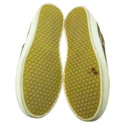 Celine Olive Green Satin Slip On Sneakers Size 39