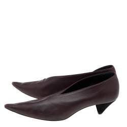 مملوكة مسبقًا حذاء كعب عالي سيلين مقدمة مدببة رقبة في جلد عنابي مقاس 41