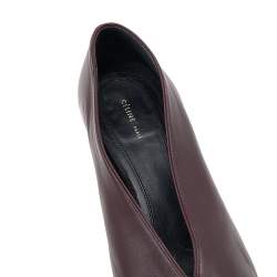 مملوكة مسبقًا حذاء كعب عالي سيلين مقدمة مدببة رقبة في جلد عنابي مقاس 41