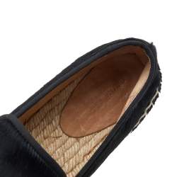 Pre Owned Celine Black Calf Hair Espadrille Flats Size 41