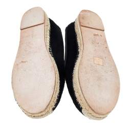 Pre Owned Celine Black Calf Hair Espadrille Flats Size 41