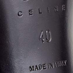 Pre Owned Celine Blue Leather Macadam Logo Slingback Sandals Size 40