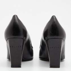 مملوكة مسبقًا حذاء كعب عالي سيلين جلد أسود فينتدج مقدمة مدببة مقاس 39