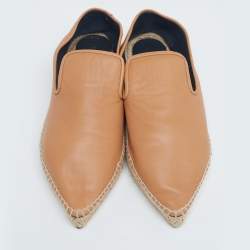 Pre Owned Celine Brown Slip On Espadrille Loafers Size 40