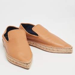 Pre Owned Celine Brown Slip On Espadrille Loafers Size 40