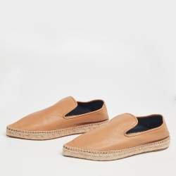 Pre Owned Celine Brown Slip On Espadrille Loafers Size 40