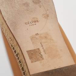 Pre Owned Celine Brown Slip On Espadrille Loafers Size 40