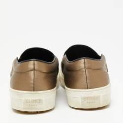 Celine Olive Green Satin Slip-On Sneakers Size 41