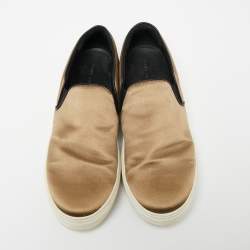 Celine Olive Green Satin Slip-On Sneakers Size 41