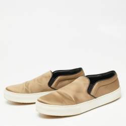 Celine Olive Green Satin Slip-On Sneakers Size 41