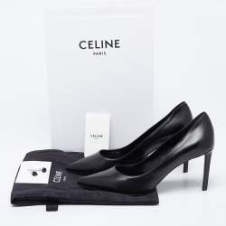 مملوكة مسبقًا Celine Black Leather Pointed Toe Pumps Size 38