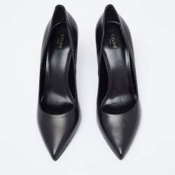 مملوكة مسبقًا Celine Black Leather Pointed Toe Pumps Size 38