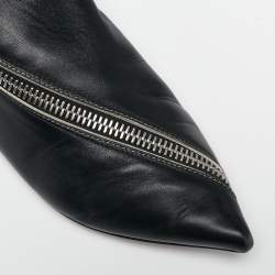 Celine Black Leather V Neck Pointed Toe Flats Size 36.5
