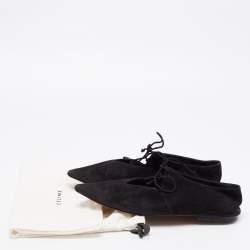 Celine Black Suede Babouche Pointed Toe Ballet Flats Size 37
