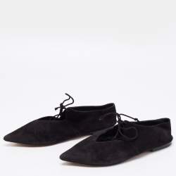 Celine Black Suede Babouche Pointed Toe Ballet Flats Size 37