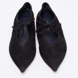 Celine Black Suede Babouche Pointed Toe Ballet Flats Size 37