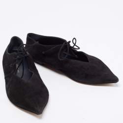 Celine Black Suede Babouche Pointed Toe Ballet Flats Size 37