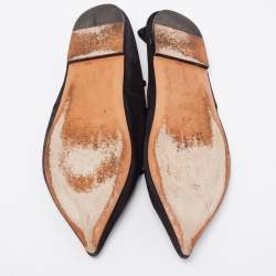 Celine Black Suede Babouche Pointed Toe Ballet Flats Size 37