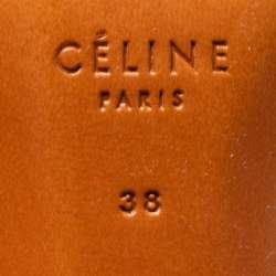 Pre Owned Celine Black Leather V Neck Pumps Size 38