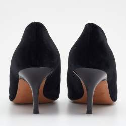 Pre Owned حذاء كعب عالي سيلين قطيفة أسود رقبة حرف في مقدمة مدببة مقاس 40