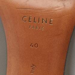 Pre Owned حذاء كعب عالي سيلين جلد رصاصي رقبة حرف في مقدمة مدببة مقاس 40