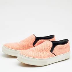Celine Orange Canvas Slip On Sneakers Size 38