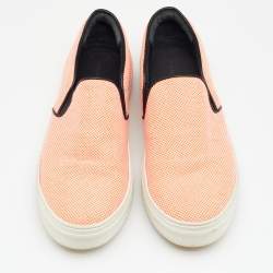 Celine Orange Canvas Slip On Sneakers Size 38
