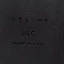 Pre Owned Celine Black Leather Mid Calf Boots Size 36
