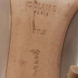 Pre Owned Celine Beige Leather Pointed-Toe Pumps Size 38.5