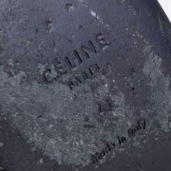 Pre Owned Celine Black Suede Color Block Platform Pumps Size 41