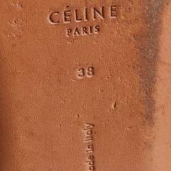 مملوكة مسبقًا Celine Light Blue Leather V-Neck Ballet Flats Size 38