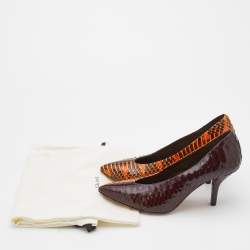 Celine Multicolor Water Snake and Python Pointed Toe Pumps Size 38