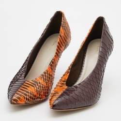 Celine Multicolor Water Snake and Python Pointed Toe Pumps Size 38