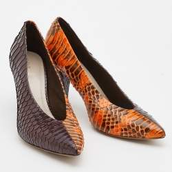 Celine Multicolor Water Snake and Python Pointed Toe Pumps Size 38