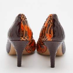 Celine Multicolor Water Snake and Python Pointed Toe Pumps Size 38