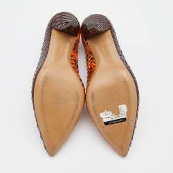 Celine Multicolor Water Snake and Python Pointed Toe Pumps Size 38