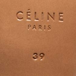 Pre Owned Celine Beige/Black Leather Slingback Pumps Size 39