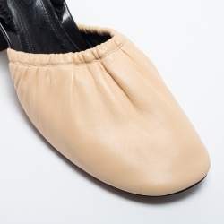 Pre Owned Celine Beige/Black Leather Slingback Pumps Size 39