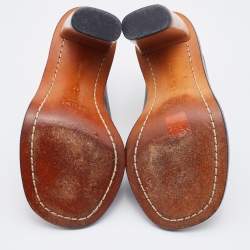 Celine Black Leather Toe Ring Slide Sandals Size 37