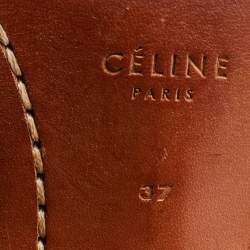 Celine Black Leather Toe Ring Slide Sandals Size 37