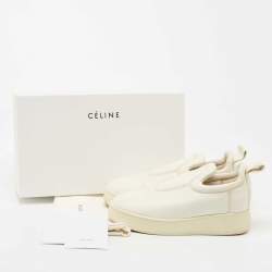 Celine White Leather Low Top Sneakers Size 36
